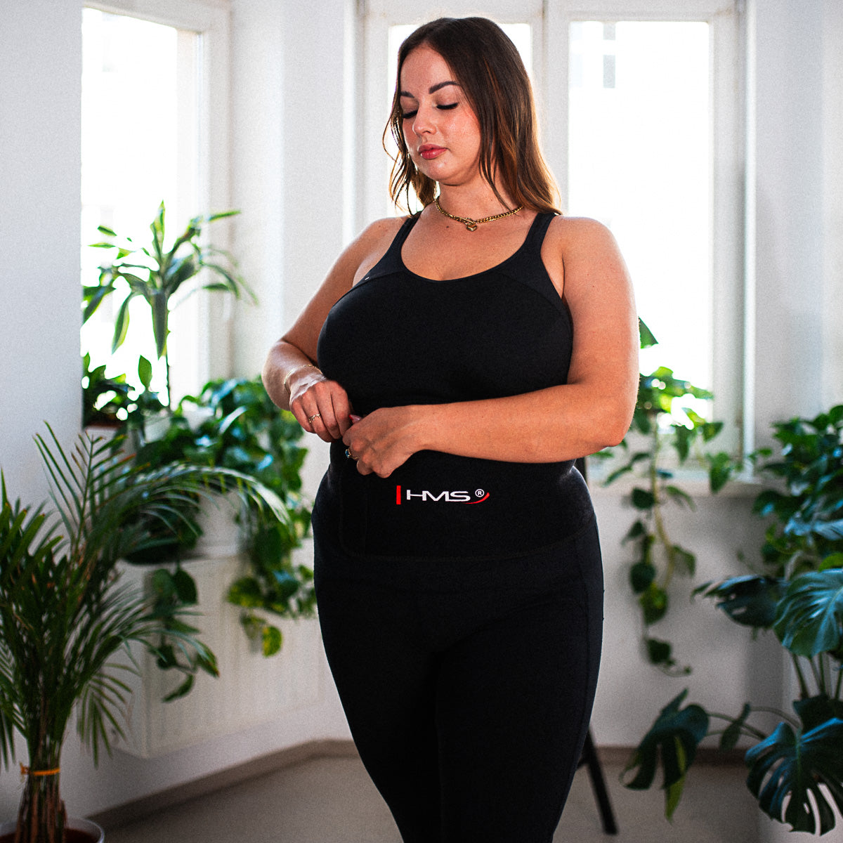 Pas na brzuch wyszczuplający black plus size BR163 Hms