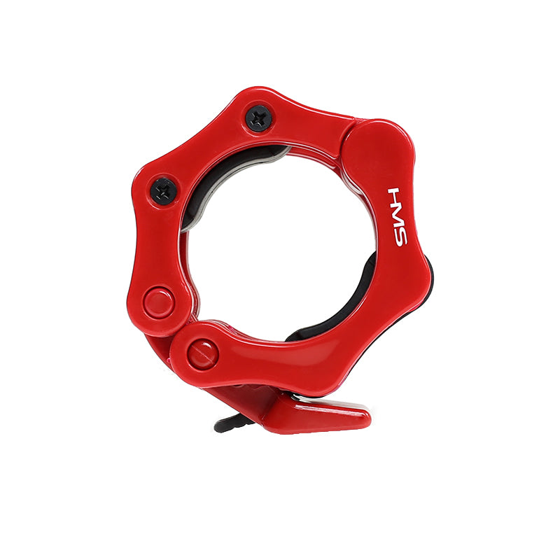 (+ zg1000r) gryf olimpijski 18.5kg 2200mm hms z zaciskami lock jaw red GO450 Hms Premium
