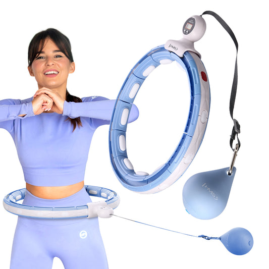 Hula hop blue z magnesem i obciążnikiem + licznik HHM15 Hms