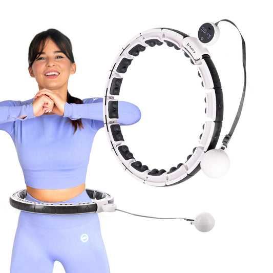 Hula hop white z magnesami i obciążnikiem + licznik HHM16 Hms