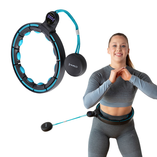 Hula hop black/turquoise z magnesami i obciążnikiem + licznik HHM17 Hms