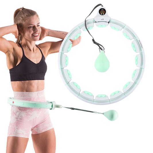 Hula hop green z wypustkami i obciążnikiem + licznik HHW06 Hms
