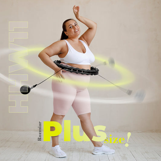 Plus size hula hop black z wypustkami i obciążnikiem HHW11 Hms