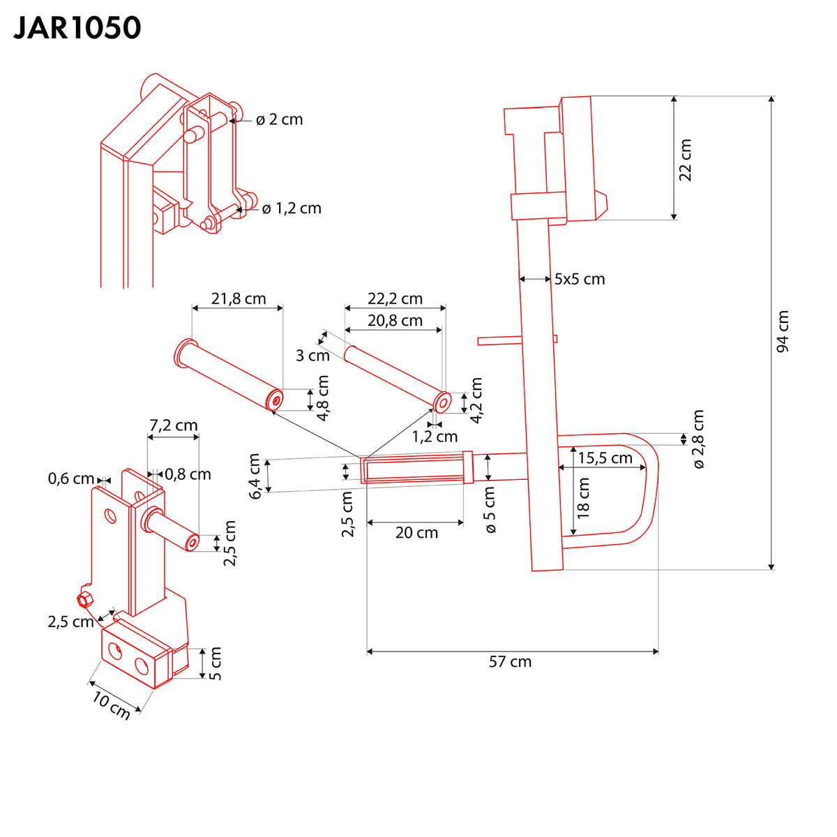 Ramiona do wyciskania jammer arms JAR1050 Hms