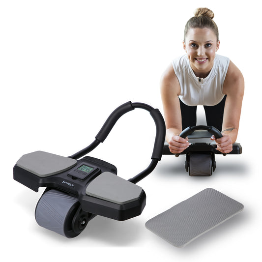 Black kółko abs automatyczne koło do ćwiczeń mięśni brzucha z podparciem KA10 Hms