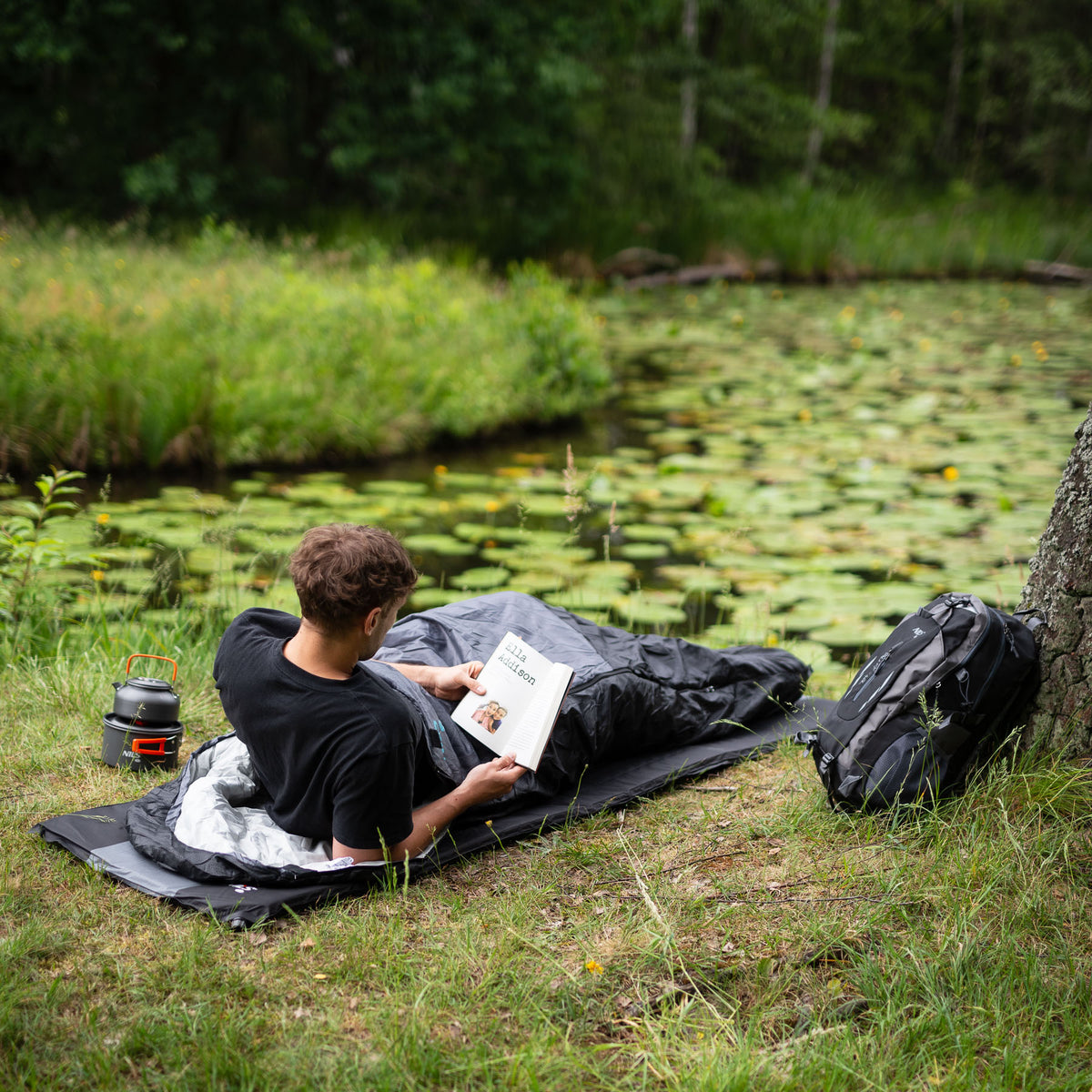 Śpiwór ultra light czarno-miętowy NC1705 Nils Camp