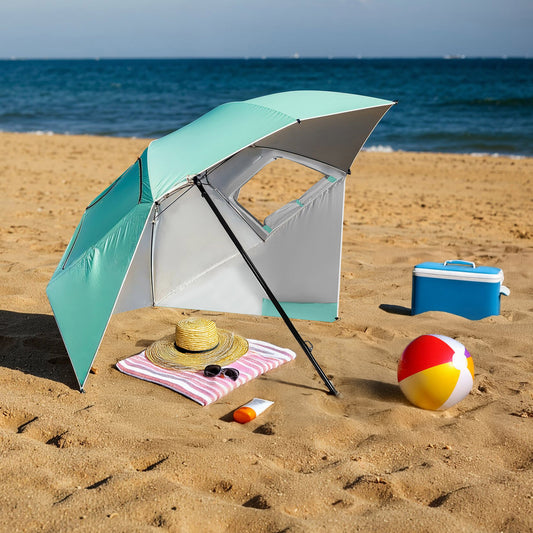 Parasol/parawan plażowy 2w1 xxl 240 cm zielony NC17114 Nils