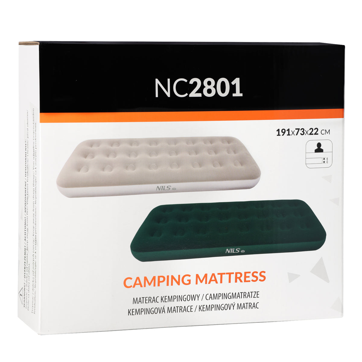 Materac turystyczny dmuchany 191x73x22 cm beżowy NC2801 Nils Camp