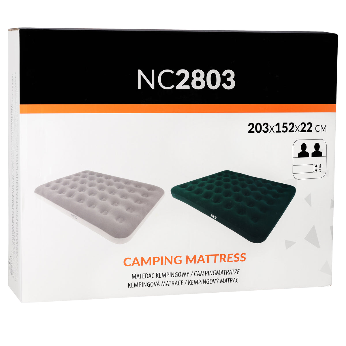 Materac turystyczny dmuchany 203x152x22 cm beżowy NC2803 Nils Camp