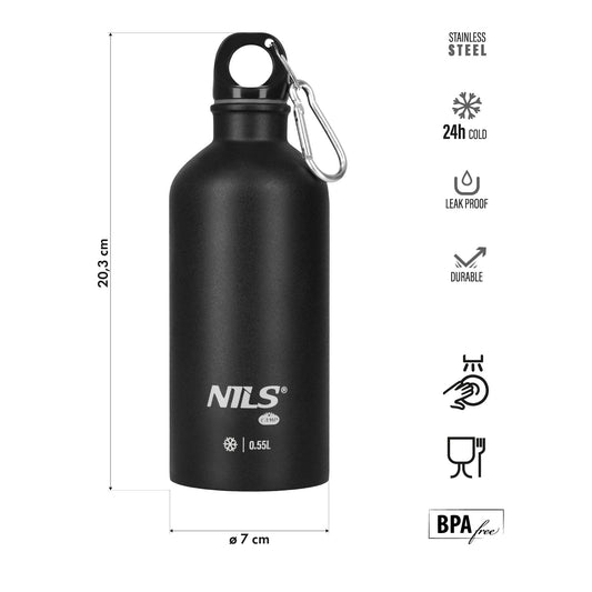 Butelka turystyczna 550ml czarna NC3801 Nils Camp
