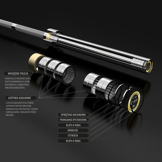 + zg1500 golden gryf olimpijski 20kg 2200mm GO1100 Hms Premium