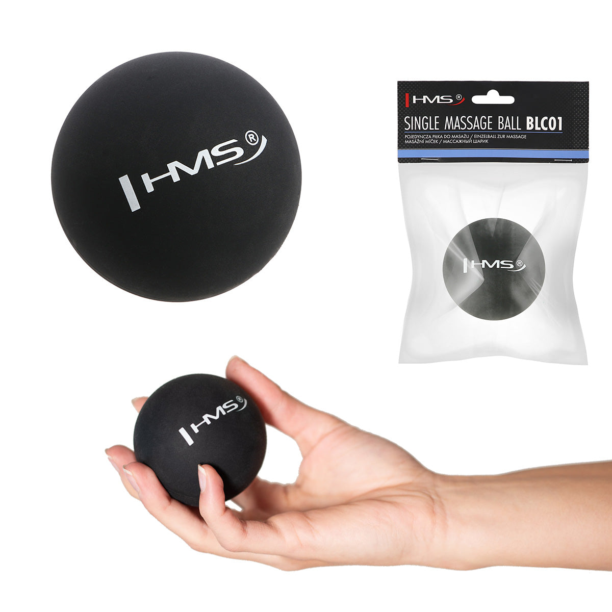Black lacrosse pojedyncza piłka do masażu BLC01 Hms