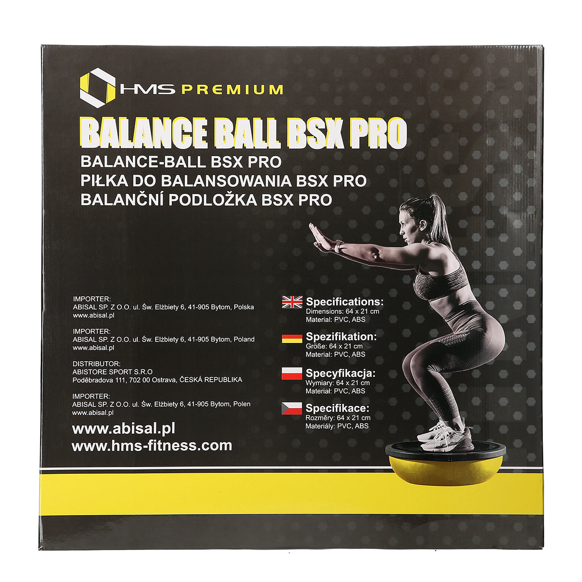 Bsx pro czarna piłka do balansowania Hms Premium