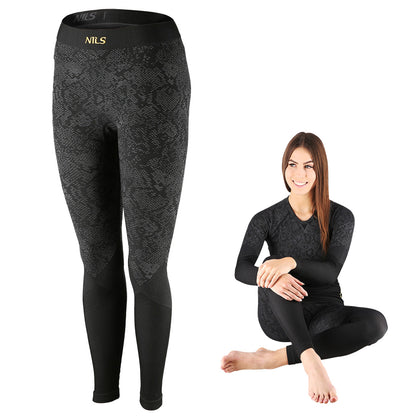 Spodnie termoaktywne czarne damskie s/m rosa BTS0062 Nils
