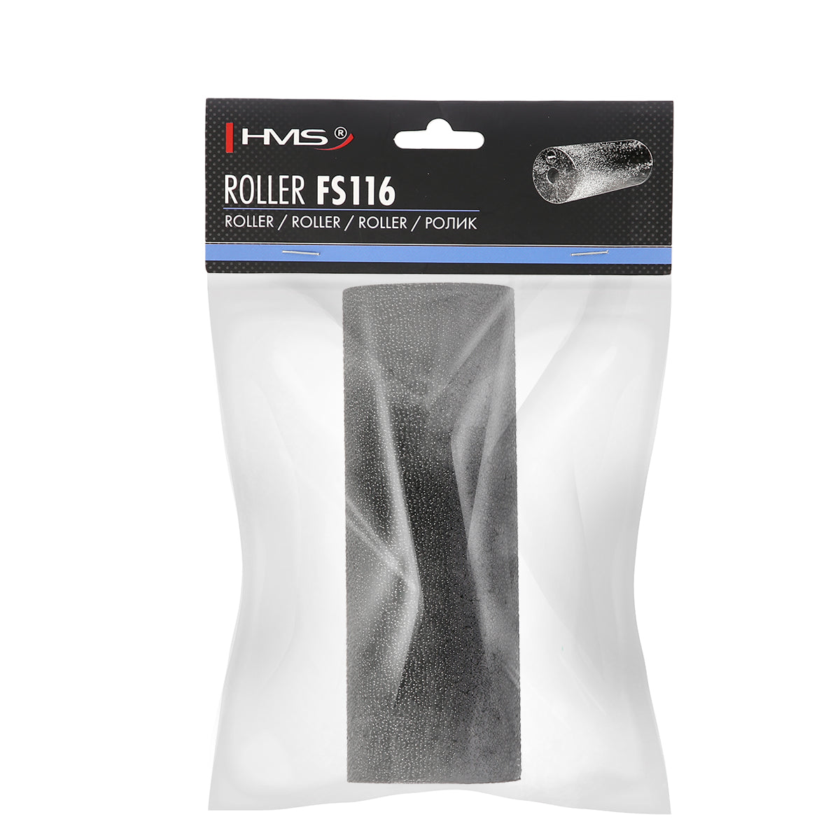 Black 15cm wałek/roller fitness FS116 Hms