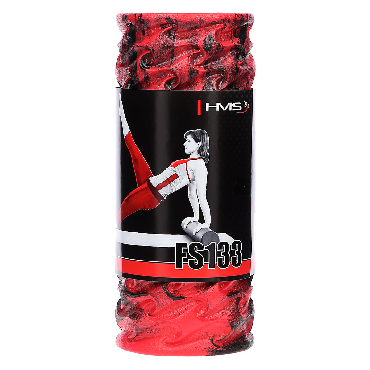 Red/black 33cm wałek fitness/roller FS133 Hms