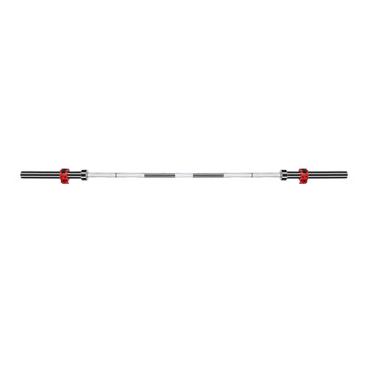 (+ zg1000r) gryf olimpijski 18.5kg 2200mm hms z zaciskami lock jaw red GO450 Hms Premium