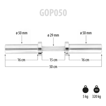 (+zaciski) gryf krótki olimpijski 5kg 50cm GOP050 Hms