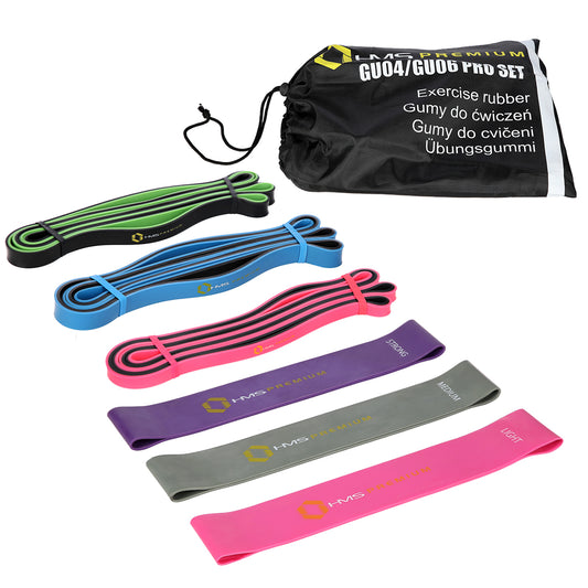 Pro set zestaw gum do ćwiczeń GU04 GU06 Hms Premium