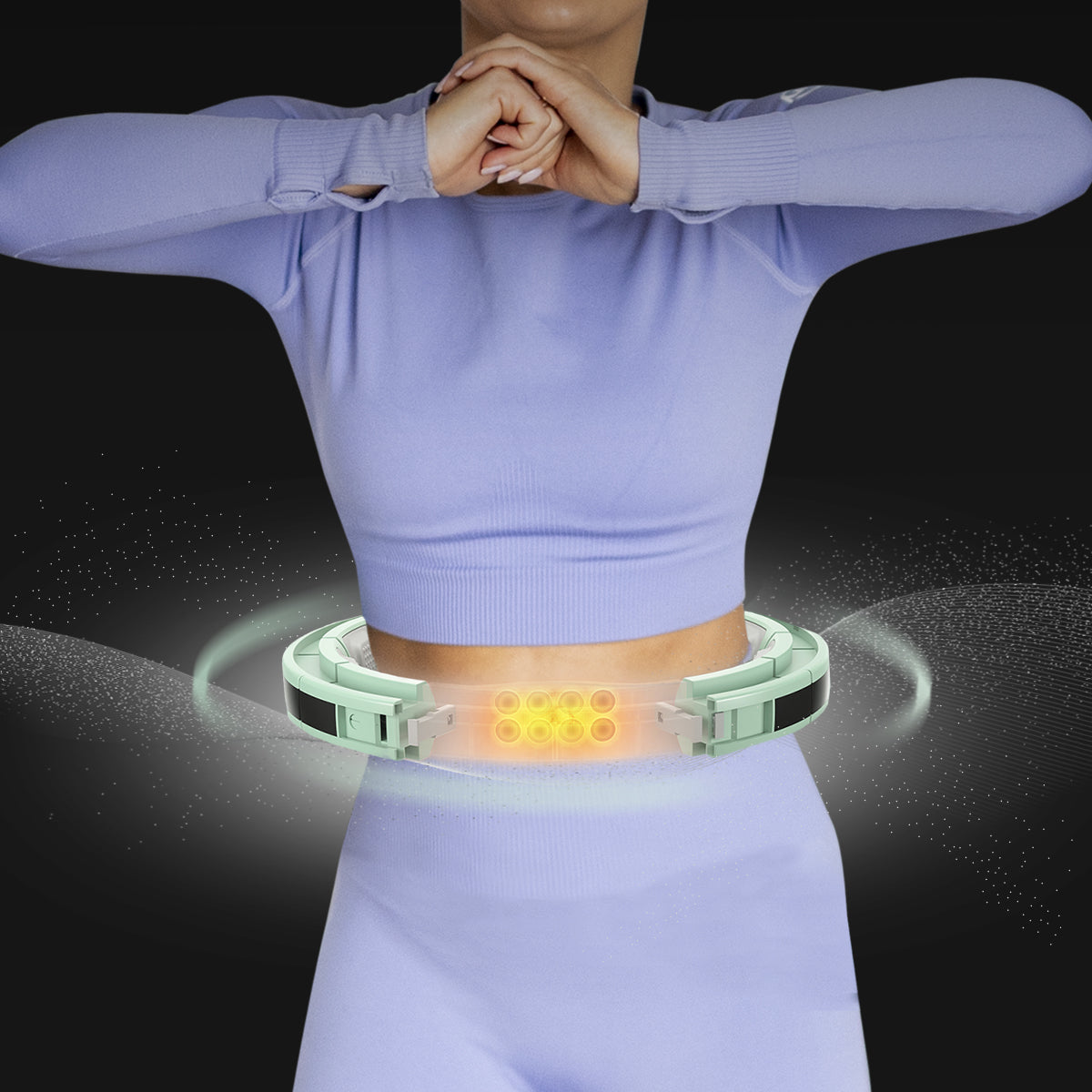 Hula hop green z magnesami i obciążnikiem + licznik HHM13 Hms