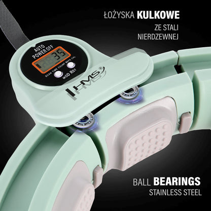 Hula hop green z magnesami i obciążnikiem + licznik HHM13 Hms