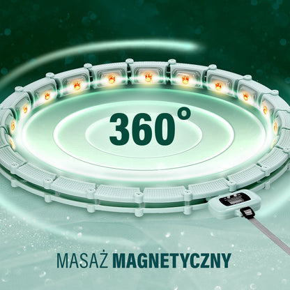 Hula hop green z magnesami i obciążnikiem + licznik HHM14 Hms