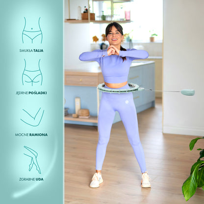 Hula hop green z magnesami i obciążnikiem + licznik HHM14 Hms