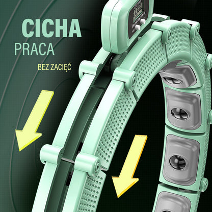 Hula hop green z magnesami i obciążnikiem + licznik HHM14 Hms