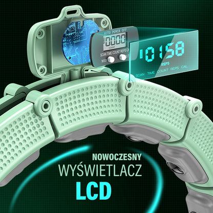 Hula hop green z magnesami i obciążnikiem + licznik HHM14 Hms