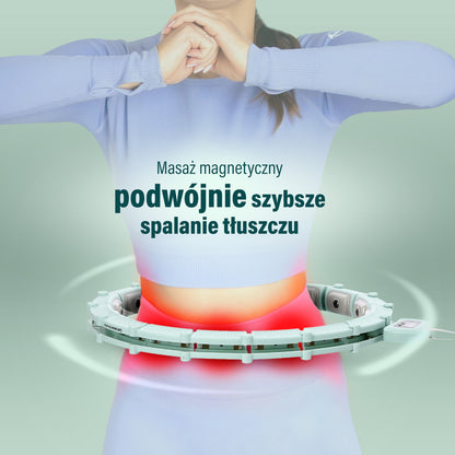 Hula hop green z magnesami i obciążnikiem + licznik HHM14 Hms