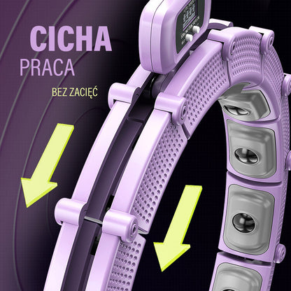 Hula hop violet z magnesami i obciążnikiem + licznik HHM14 Hms