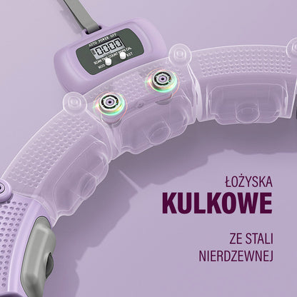 Hula hop violet z magnesami i obciążnikiem + licznik HHM14 Hms