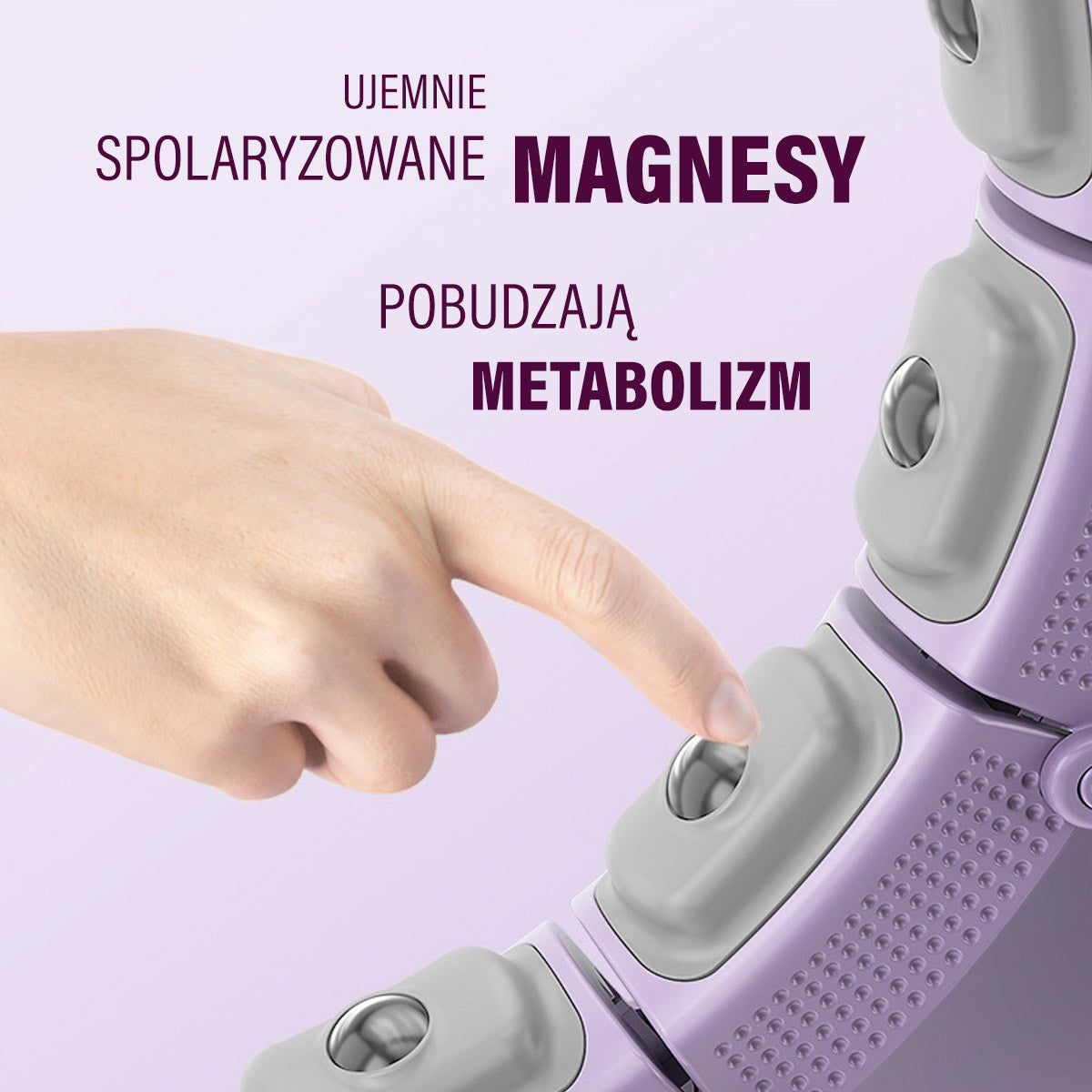Hula hop violet z magnesami i obciążnikiem + licznik HHM14 Hms