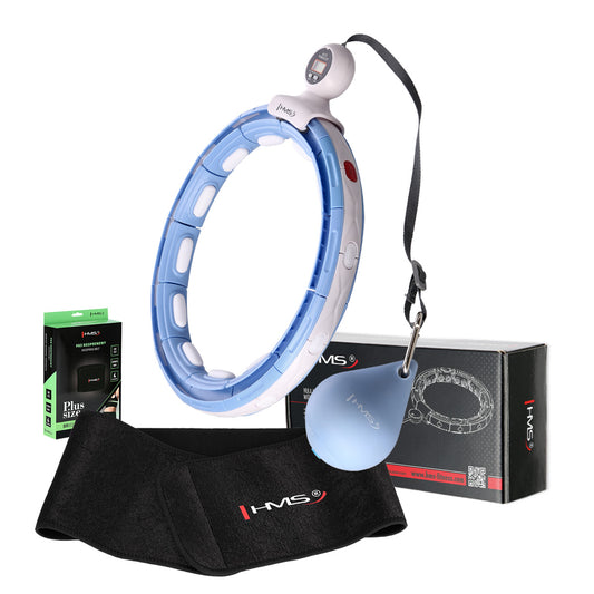 Zestaw hula hop magnetyczny blue hhm15 z licznikiem + pas br163 black plus size Hms