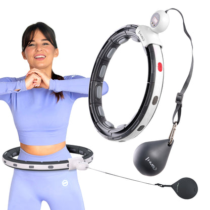Hula hop black z magnesem i obciążnikiem + licznik HHM15 Hms