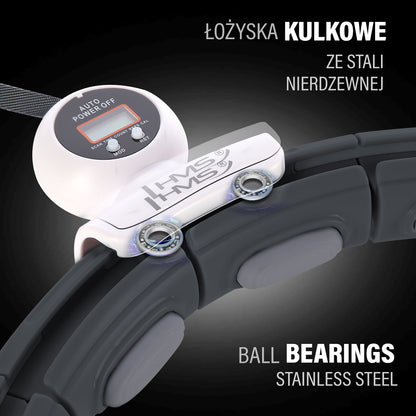 Hula hop black z magnesem i obciążnikiem + licznik HHM15 Hms