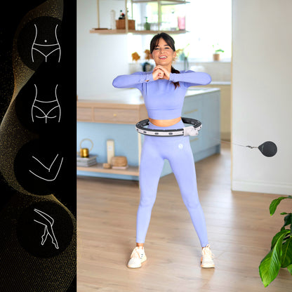 Hula hop black z magnesem i obciążnikiem + licznik HHM15 Hms