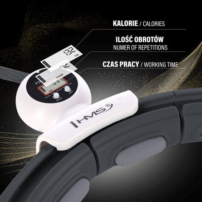 Hula hop black z magnesem i obciążnikiem + licznik HHM15 Hms
