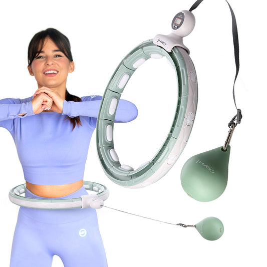 Hula hop green z magnesem i obciążnikiem + licznik HHM15 Hms