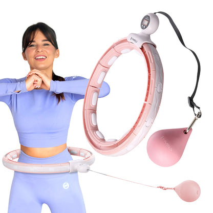Hula hop pink z magnesem i obciążnikiem + licznik HHM15 Hms
