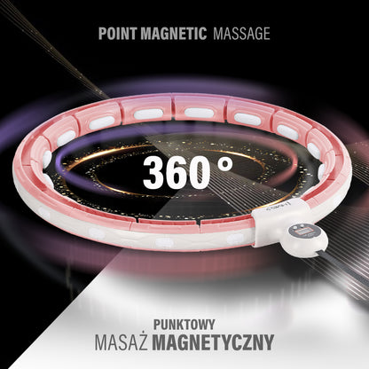 Hula hop pink z magnesem i obciążnikiem + licznik HHM15 Hms