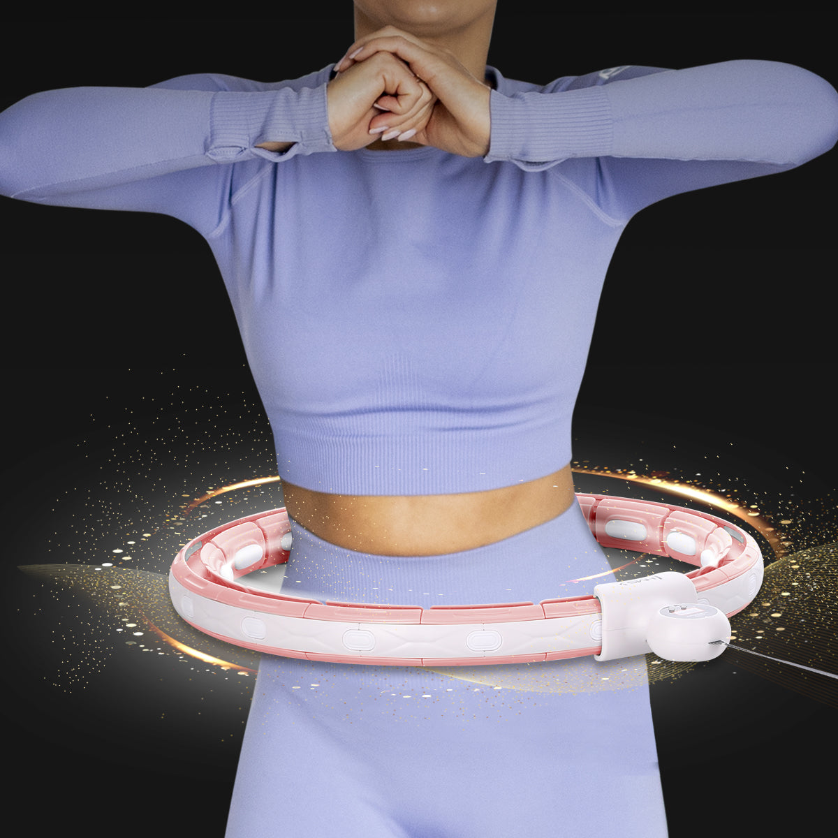 Hula hop pink z magnesem i obciążnikiem + licznik HHM15 Hms