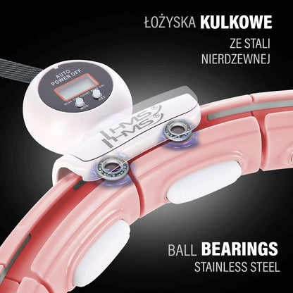 Hula hop pink z magnesem i obciążnikiem + licznik HHM15 Hms