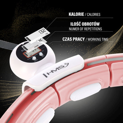 Hula hop pink z magnesem i obciążnikiem + licznik HHM15 Hms