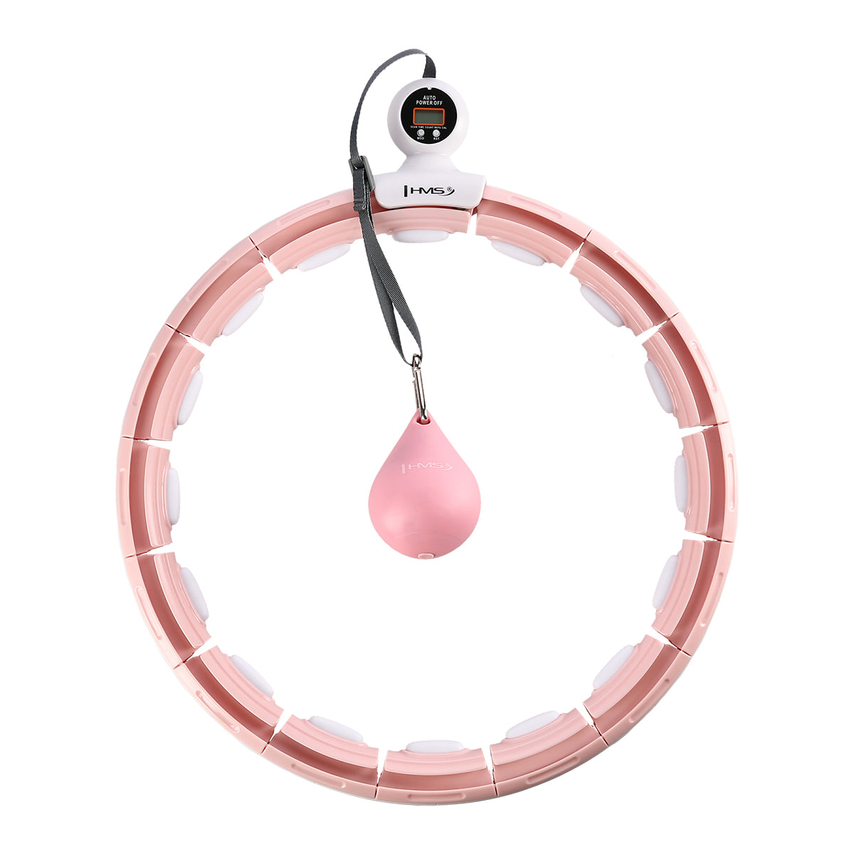 Hula hop pink z magnesem i obciążnikiem + licznik HHM15 Hms