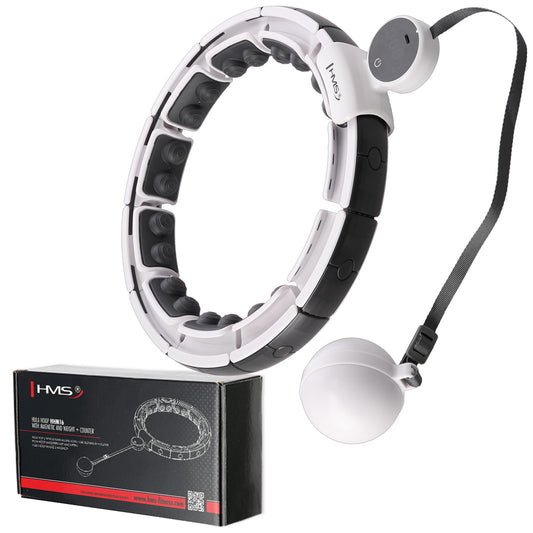 Hula hop white z magnesami i obciążnikiem + licznik HHM16 Hms