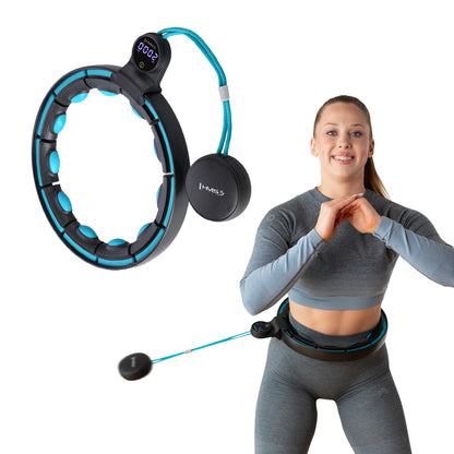Hula hop black/turquoise z magnesami i obciążnikiem + licznik HHM17 Hms