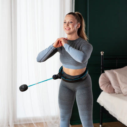 Hula hop black/turquoise z magnesami i obciążnikiem + licznik HHM17 Hms