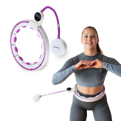 Hula hop white/violet z magnesami i obciążnikiem + licznik HHM17 Hms