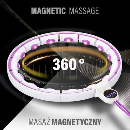 Hula hop white/violet z magnesami i obciążnikiem + licznik HHM17 Hms
